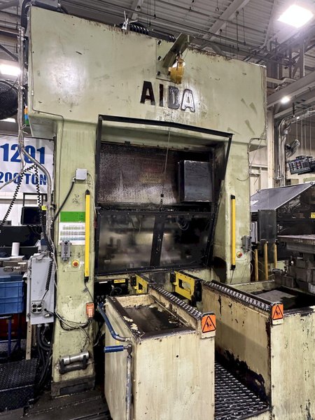 220 TON AIDA #PMX-L2-200H SSDC PRESS LINE, COMPLETE WITH CWP SPACE SAVER COIL FEED LINE: STOCK #22213