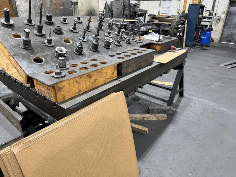 50" WIDE X 96" LONG T-SLOTTED TABLE. STOCK # 0223226