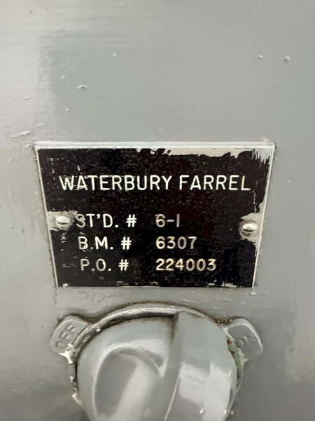 3/16&quot; WATERBURY FARREL HI-PRO COLD HEADER. STOCK # 1223424.