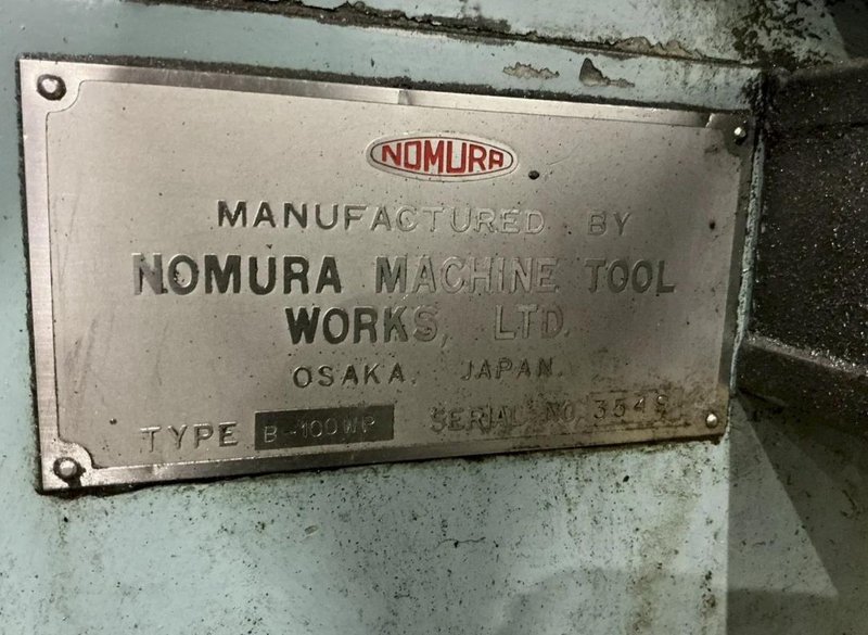 4" NOMURA B-100WP TABLE-TYPE HORIZONTAL BORING MILL 50 TAPER 96" TRAVEL. STOCK # 0543926