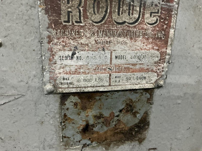 4,000 LB X 20" ROWE 4020J COIL CRADLE. STOCK # 0218326