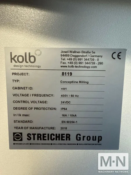 Kolb ConceptLine 5 Axis Clay Milling Machine, 2018