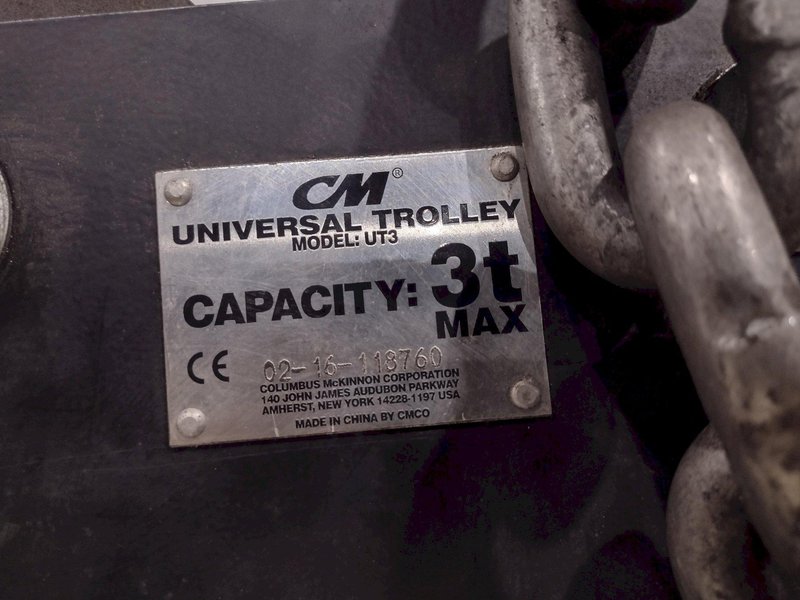 3 TON COFFING MODEL #EC6010 ELECTRIC CHAIN HOIST WITH TROLLEY: STOCK #23146