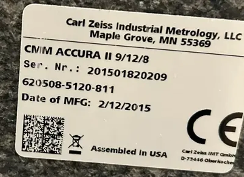 2015 ZEISS ACCURA 2  9/12/8 | Coordinate Measuring Machines