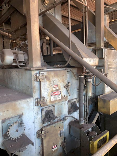 162&quot; WIDE X 6 WHEEL PANGBORN SHOT ROTOBLAST MODEL #ES-1923 TOP &amp; BOTTOM PLATE BLAST CLEANING SYSTEM: STOCK #13319