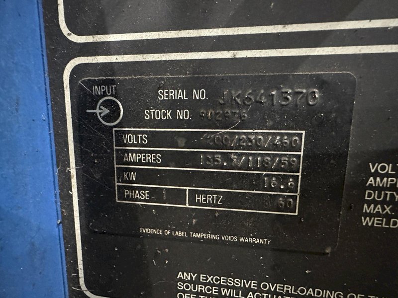 MILLER SYNCROWAVE 350 AC/DC WELDER WTIH WATER COOLER AND CART: STOCK 22275