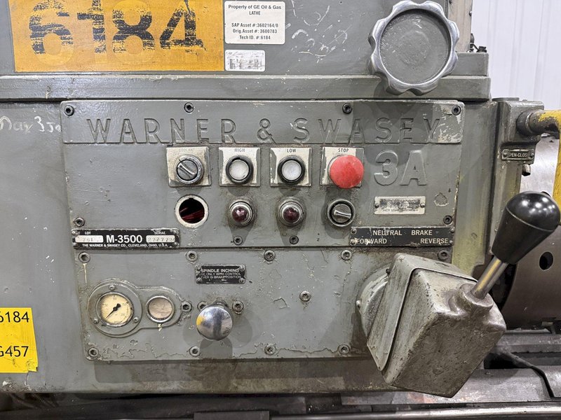 3A WARNER &amp; SWASEY MODEL #3A-3500 SQUARE HAED SADDLE TYPE TURRET LATHE: YOBRO #25770