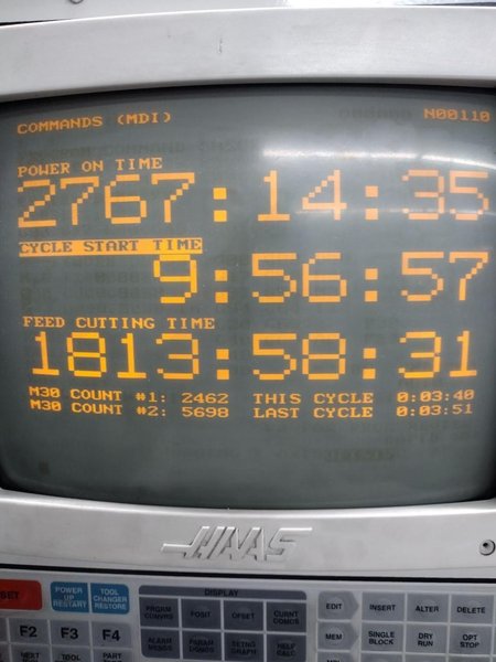 HAAS VF-3/40 4-AXIS CNC VERTICAL MACHINING CENTER. STOCK # 0206922