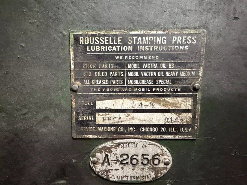 40 TON ROUSSELLE MODEL #4-B O.B.I. PRESS: YOBRO #25849