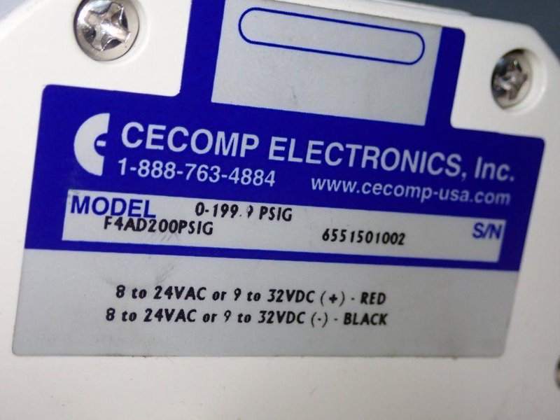 CECOMP ELECTRONICS DIGITAL PRESSURE GAUGES  -  F4AD200PSIG