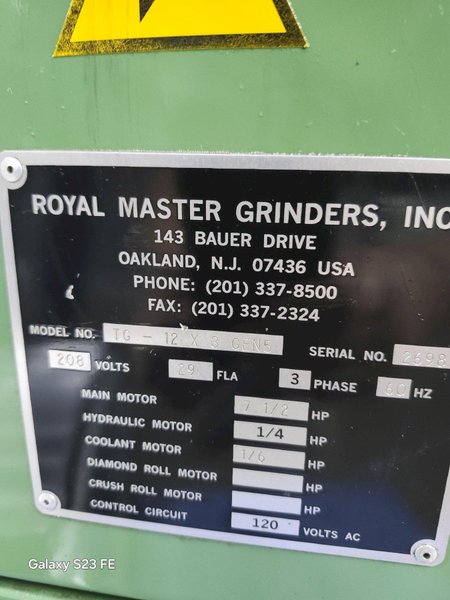 Royal Master Gen 5 (TG12x3) CNC  Guidewire  Centerless Grinder, Grinding Wire from: .0001" to .250", up to 17', with Scale Feedback to: .000004", Strongarm CNC Mini Station 15.1 - Windows Control , 7.5 HP. with Accu-Feed AGF 5M-V Wirefeeder,