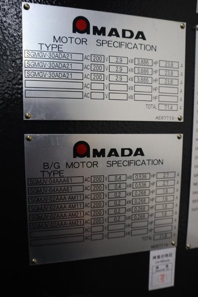 Amada HG 8025 CNC Hydraulic Press Brake, 88 Ton x 102.4", AMNC 3i Controls, Down-Acting, Curtains -New 2016