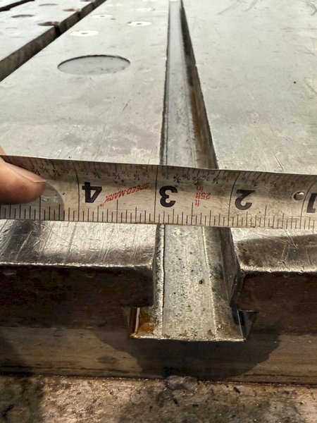 42&quot; WIDE X 72&quot; LONG X 6&quot; THICK T-SLOTTED BOLSTER PLATE. STOCK # 1006324