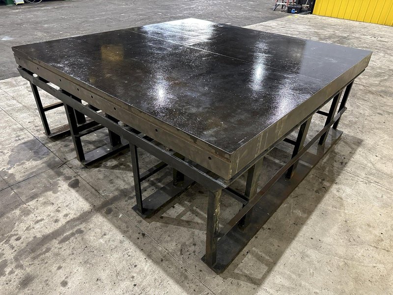 96&quot; X 96&quot; STEEL LAYOUT TABLE / PLATE ON HEAVY DUTY STORAGE RACK BASE: STOCK #11026