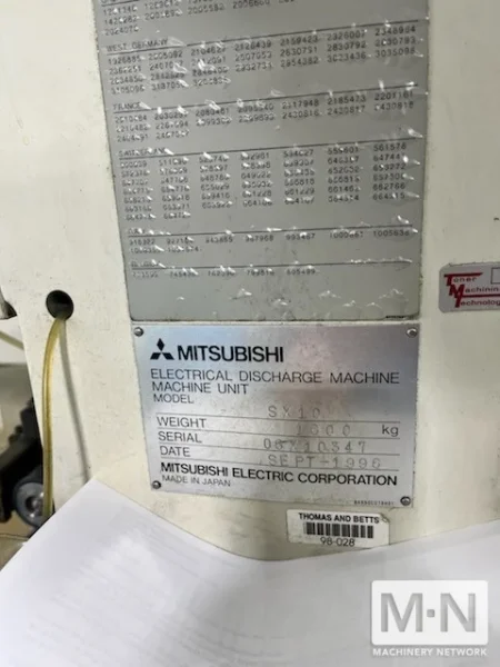 Mitsubishi SX10 Wire EDM, New 1996