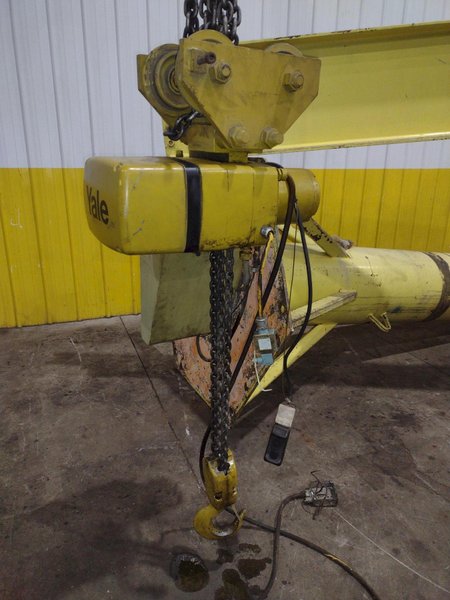 5 TON x 8' x 10' JIB ARM CRANE W/ 3 TON YALE HOIST: YOBRO #24982