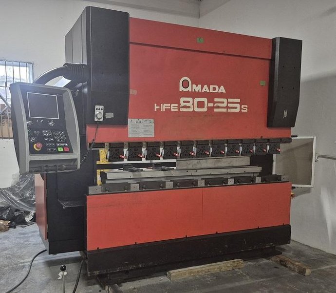 88 Ton x 8.5′ Amada HFE 80-25s CNC Hydraulic Press Brake, 2001 – 8 Axis