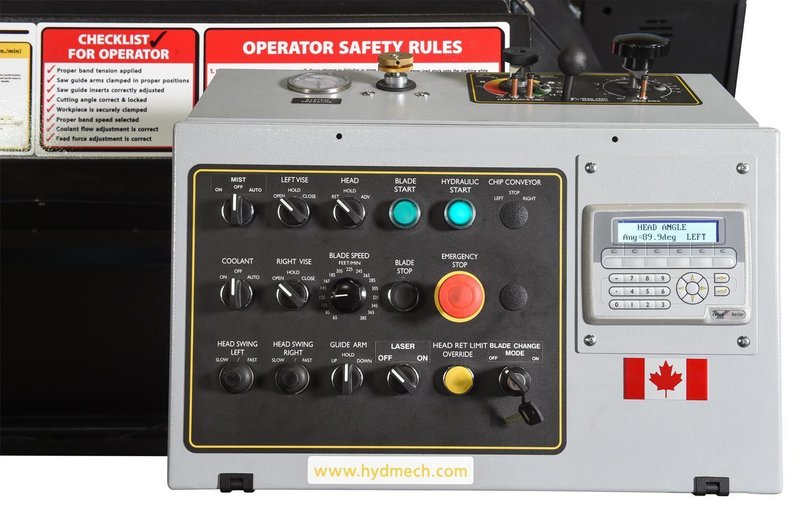 NEW - 30"H x 25"W HYD-MECH V-25 SEMI-AUTOMATIC VERTICAL TILT FRAME BAND SAW