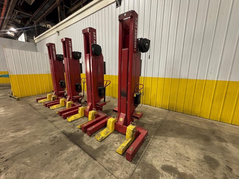 (4) 18,000 LBS ROTARY LIFT MODEL #MCH418U100 WIRELESS BATTERY VEHICLE COLUMN JACK LIFTS: STOCK #23488