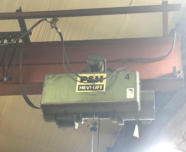 3 Ton Reliable Crane Jib Crane, P &amp; H Hoist, Power Rotation, Power Trolley, 18' Under, 18' Span