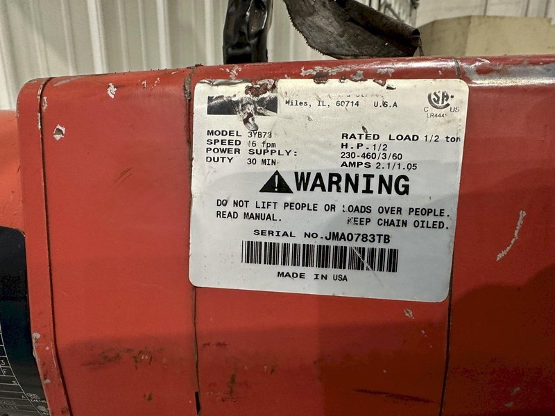 1/2 TON DAYTON ELECTRIC CHIAN HOIST : STOCK #77768