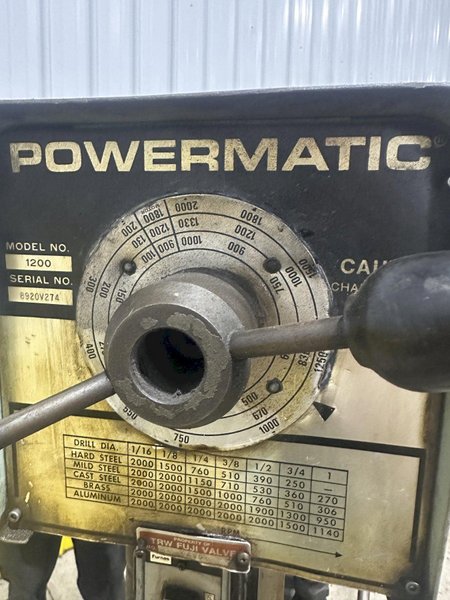 POWERMATIC MODEL #1200 VERTICAL DRILL PRESS: YOBRO #23861