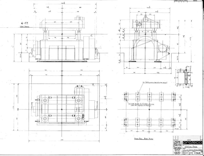 250 TON PRO ECO 4 POST CUTOFF PRESS: STOCK 65984
