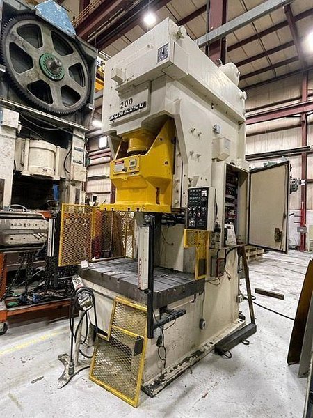 200 ton Komatsu Single Point Gap Mechanical Metal Stamping Press #OBS200-2, Year 1986