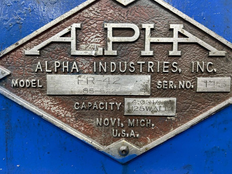 3996RB Used Alpha Flying Shear Cutoff 4" OD Tube