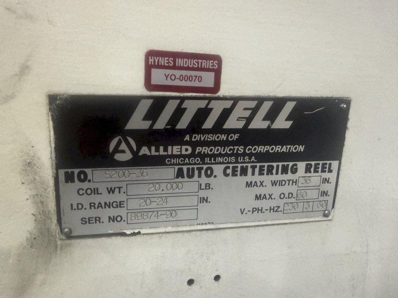 LITTELL MODEL #S200-36 COIL REEL &amp; CAR: YOBRO #25251