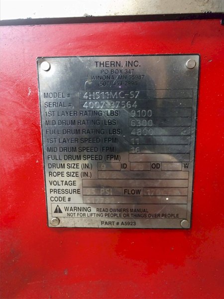 9,000 LBS THERN PORTABLE PNEUMATIC DIE REMOVAL WINCH: STOCK #13458