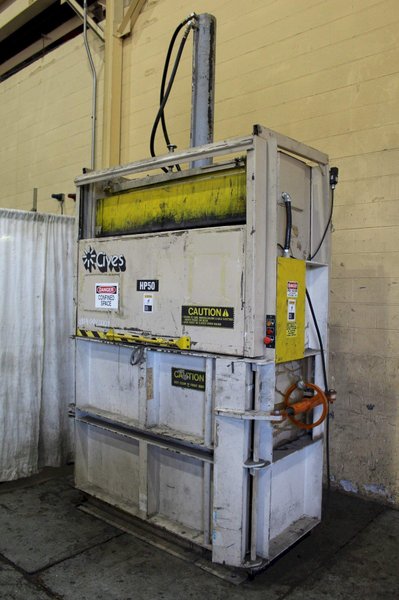 CIVES TENCO MODEL #HP-50 VERTICAL CARDBOARD BALER: STOCK #72299