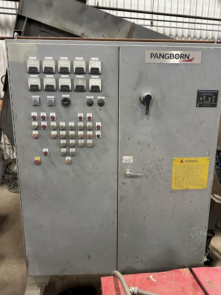 48&quot; X 96&quot; X 8 WHEEL PANGBORN MODEL #ES-1838-22 ROLLER CONVEYOR PASS-THRU BLAST SYSTEM, NEW 2007: STOCK #21212