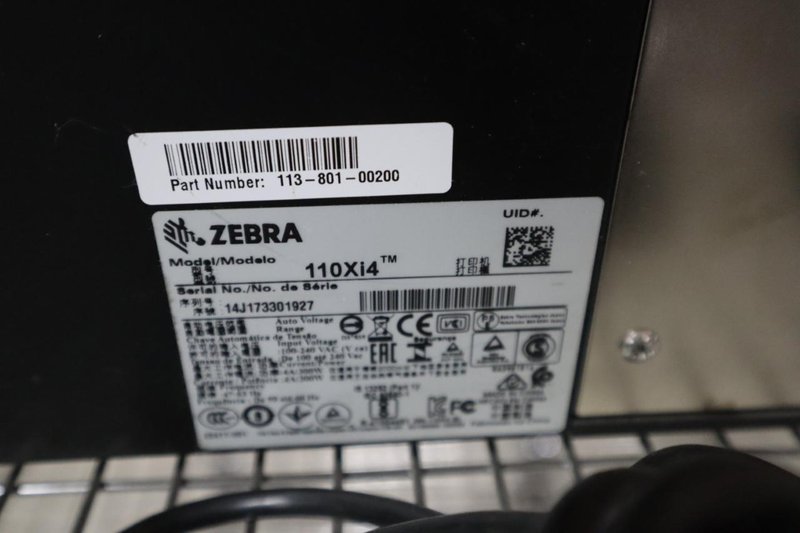 Zebra 110Xi4 Label Printer, 203 dpi, 4" Wide Label Cap- Auction Item