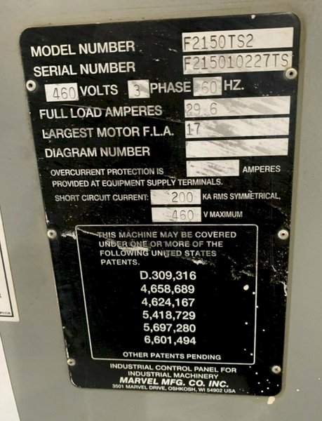 20" X 25" MARVEL TOUCH-TECH 60 DEGREE AUTOMATIC VERTICAL MITER SAW