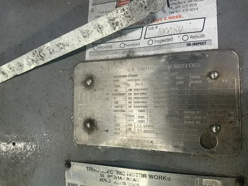 TOSHIBA 200 HP MOTOR  -  02250106-270R01