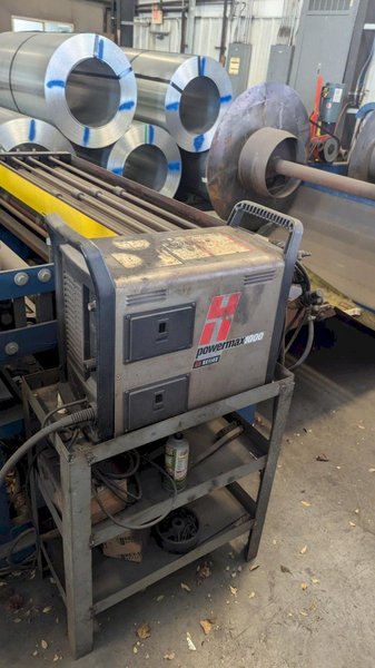 5′ x 10′ Lockformer Vulcan 1000B Plasma, 2006 – 60 Amp Hypertherm Powermax 1000, 2-Roll Decoiler