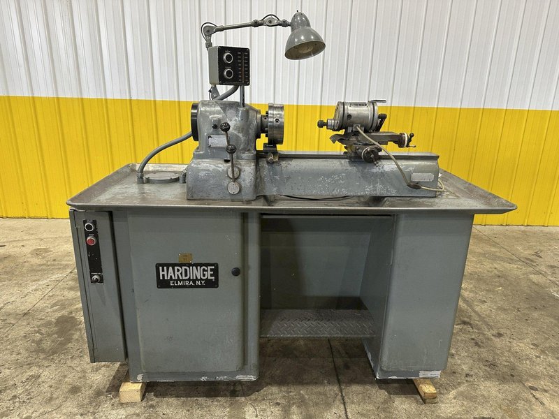9" X 28" HARDINGE DV-59 LATHE WITH THEMAC ID GRINDER SPINDLE : STOCK #22733