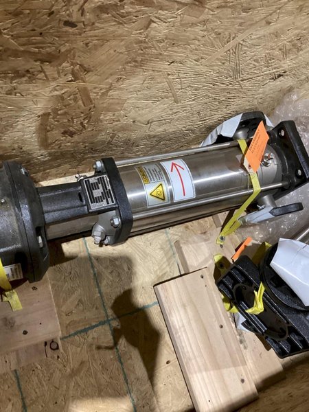 GRUNDFOS CRN19AFGJ-C-E PUMP W/ BALDOR 84Z04053 SUPER-E MOTOR USED