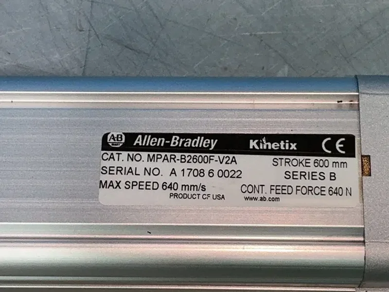 ALLEN BRADLEY MP SERIES ELECTRIC CYLINDER   -  MPAR-B2600F-V2A