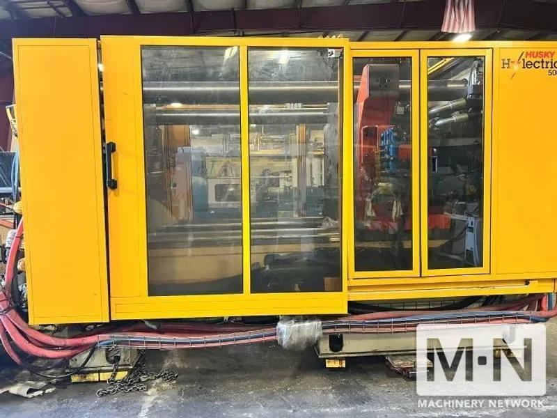 550 TON 39.3 OZ HUSKY MODEL H500RS80/65 INJECTION MOLDING MACHINE MFG 2011 (2) available