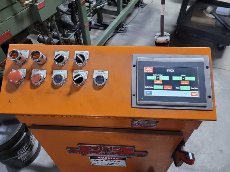 Tube Straightener, Cutoff Machine, Burr Oak STOCK# 4282