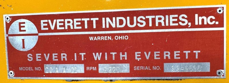 20"/22" Everett Abrasive Saw 20AA22, Miter, Air Vise, 20 HP