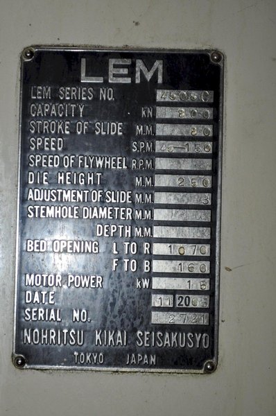 90 TON LEM SSDC HIGH SPEED PRESS