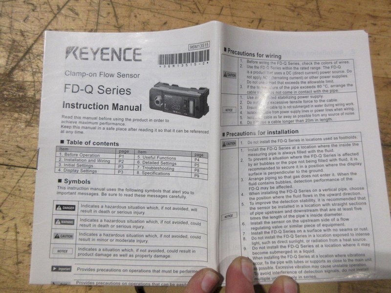 Keyence FD-Q Series Clamp On Flow Sensor, New in Box with Manual- Auction Item