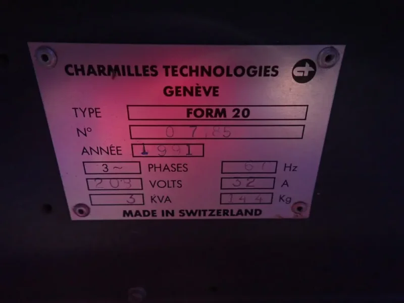 CHARMILLES TECHNOLOGIES 3 KVA CNC ELECTRICAL DISCHARGE MACHINE  -  FORM 20