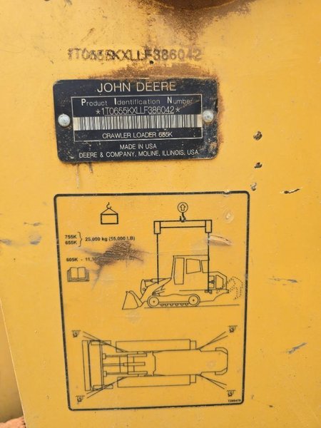 2020 John Deere 655K-Crawler Loader 1T0655KXLLF386042