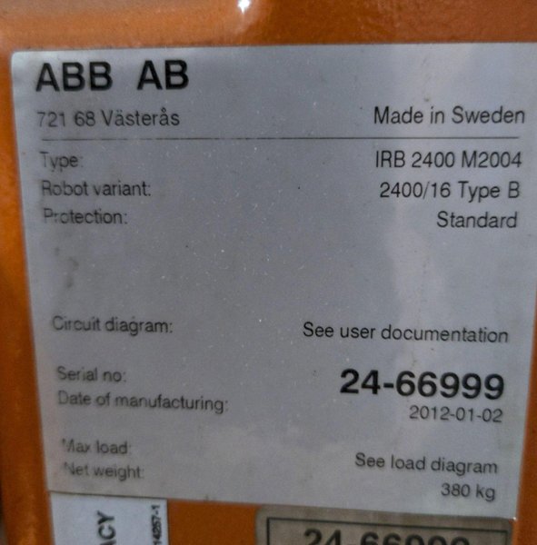 ABB IRB 2400 M2004 / IRC5 M2004 MASTER AND SLAVE DUAL ROBOT ARM SYSTEM USED
