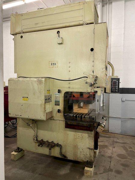 Cincinnati Model 75 OBS 75 Ton Hydraulic Gap Frame Press, 8&quot; Stroke, Die Cushion, Cincinnati Tonnage and Position Controls