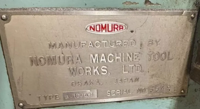 4" NOMURA MODEL #B-100WP TABLE TYPE HORIZONTAL BORING MILL: YOBRO #25193